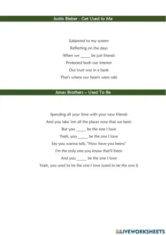 Lead-in. Used to, Get used to