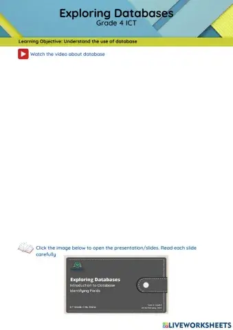 Exploring Databases: Introduction to database