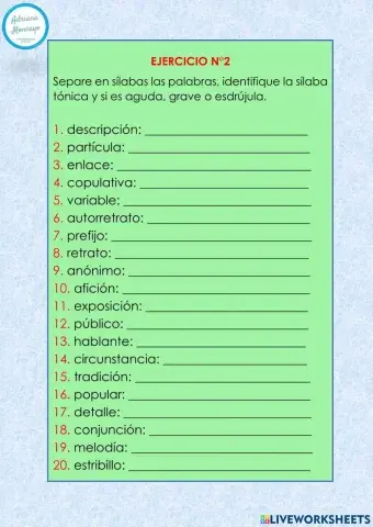 Separación de palabras en sílabas