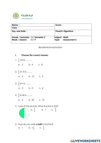 Math 2nd Assessment