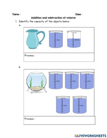Addition and Subtraction of Volume of Liquid