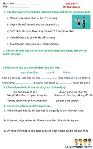 Ôn đạo đức tuần 19