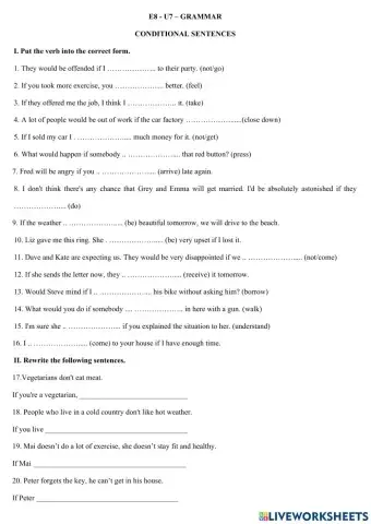 E8 - u7 - conditional sentences
