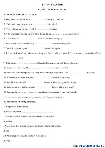 E8 - u7 - conditional sentences