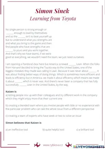 Simon Sinek Learning from Toyota