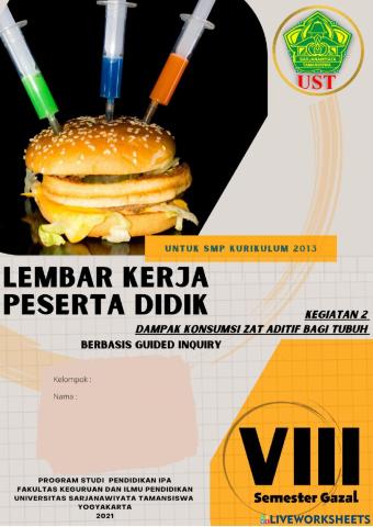 LKPD 2 Dampak Konsumsi Zat Aditif Bagi Tubuh