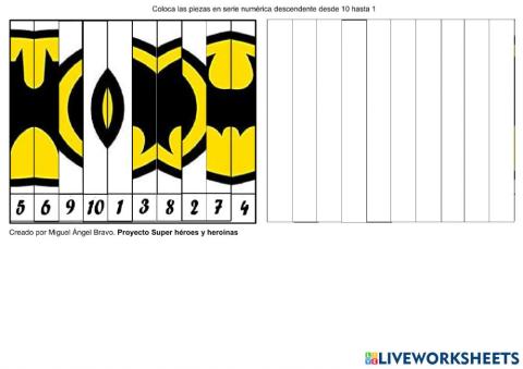 Proyecto Super héroes: puzle serie descendente