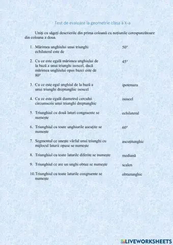 Triunghiuri. Clasificarea triunghirilor
