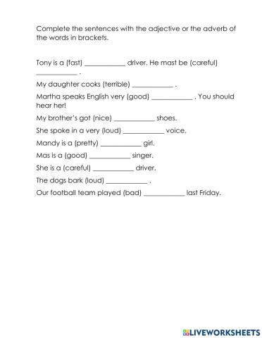 Adjectives and adverbs