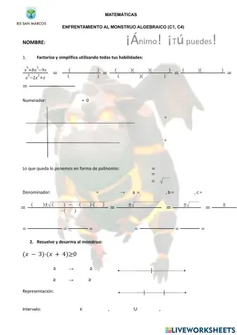 Combate 6: Enfrentamiento al monstruo algebraico