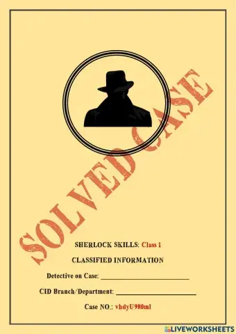 SHERLOCK SKILLS: Class 1