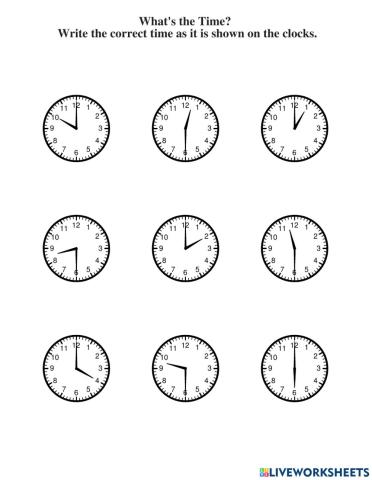Telling Time - Hour and Half-Hour Intervals (1)