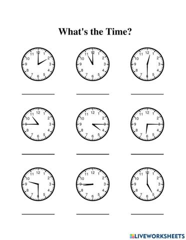 Telling Time - 15 Minute Intervals (1)