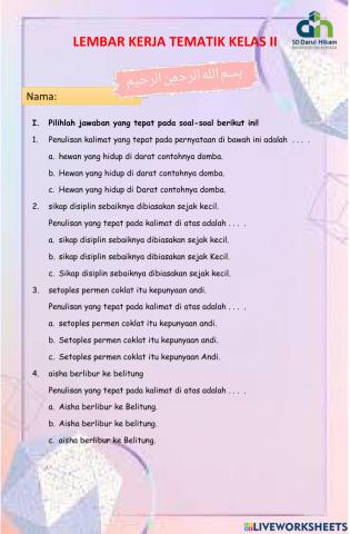 LKS Tematik Huruf Kapital