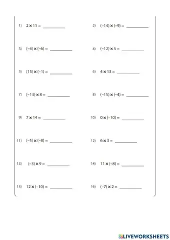 Множення раціональних чисел