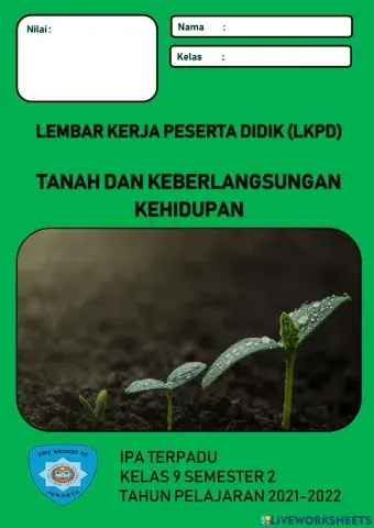 LKPD Tanah Dan Keberlangsungan Kehidupan