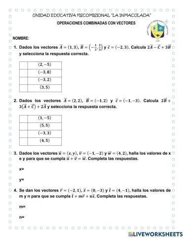Operaciones combinadas con vectores