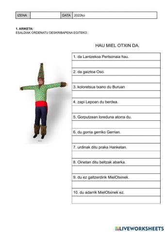 Deskribapena: zer arropa du gorputzean?