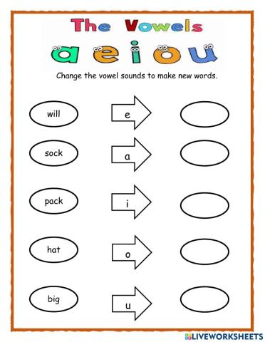 Change the vowel sound