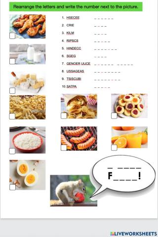 Food word puzzle
