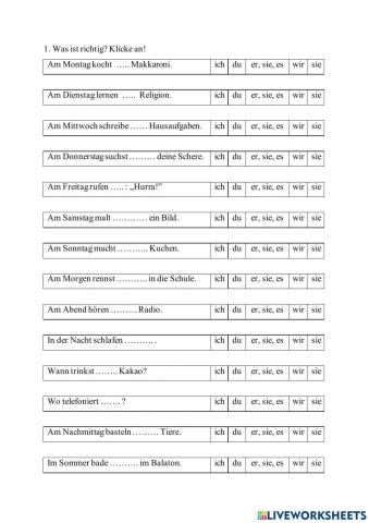 Personalpronomen ich, du er,sie,es, wir, ihr