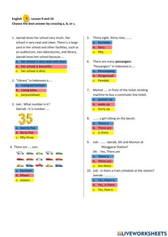English (Lesson 9 and 10)