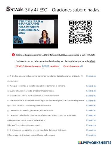 Localiza las subordinadas adverbiales y sus nexos