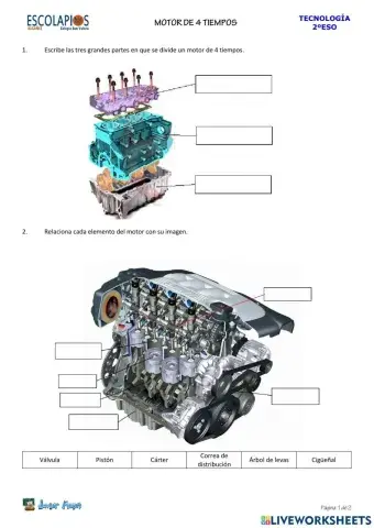 Partes del motor de 4 tiempos
