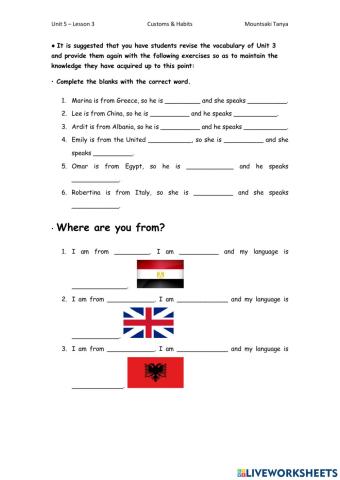 Countries & Nationalities