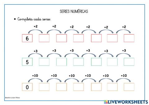 Series numéricas (+2, +3, +10)