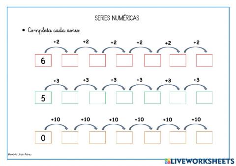 Series numéricas (+2, +3, +10)