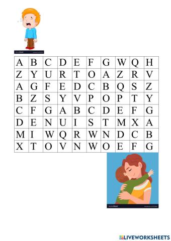 Find the way (letters A-G)