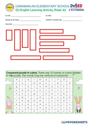 Q3 Week1 Pretest No.3