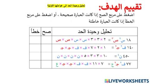 تحليل وحيدات الحد