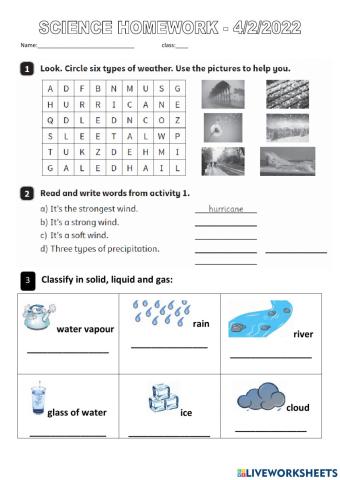 Science homeworks 04feb