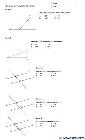 Hubungan antar sudut