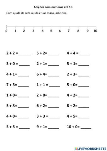Adições com números até 10