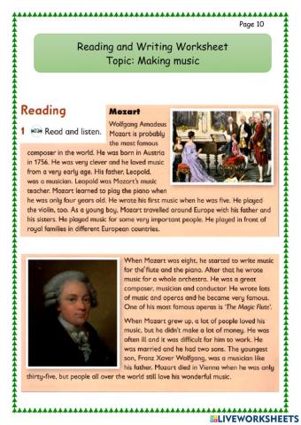 R&W Unit 2 Making music Part 2