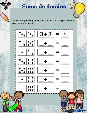 Sumas de piezas de dominó