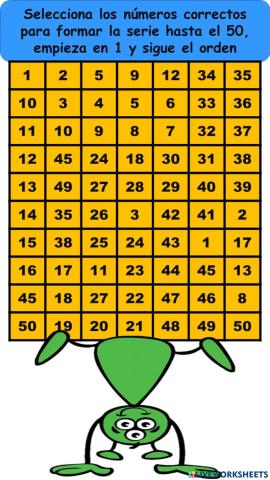 Serie numerica hasta 50