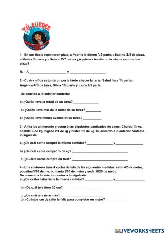 Comparando fracciones