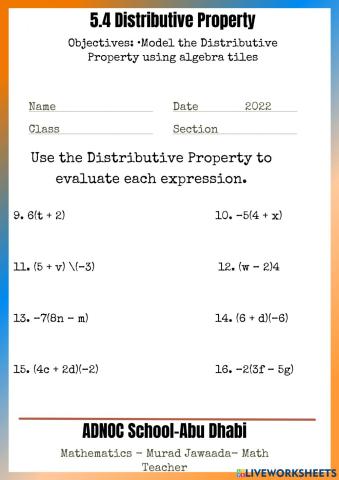 Properties of numbers Act.2