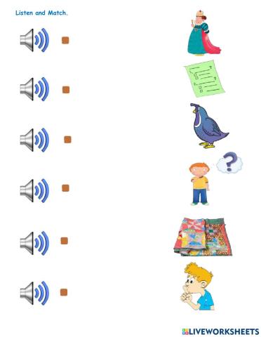 Listen and match Letter Q