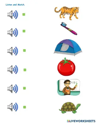 Listen and match Letter T