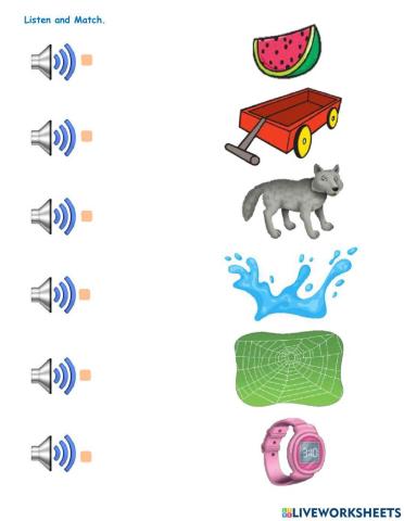 Listen and match Letter W