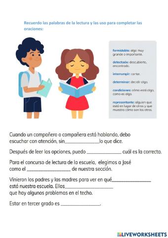 Vocabulario de la lectura: La joven ratoncita Pérez