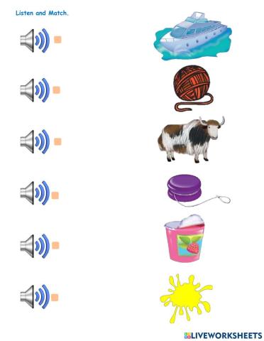 Listen and match Letter Y