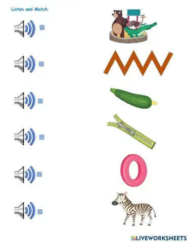 Listen and match Letter Z