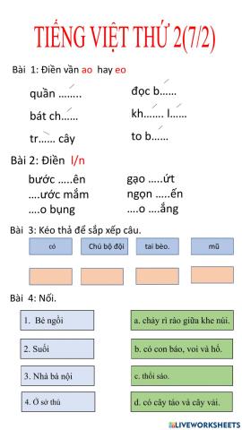 Tiếng Việt Thứ 2 (7-2)