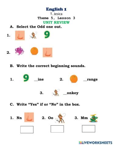 Theme 5, Lesson 3- REVIEW